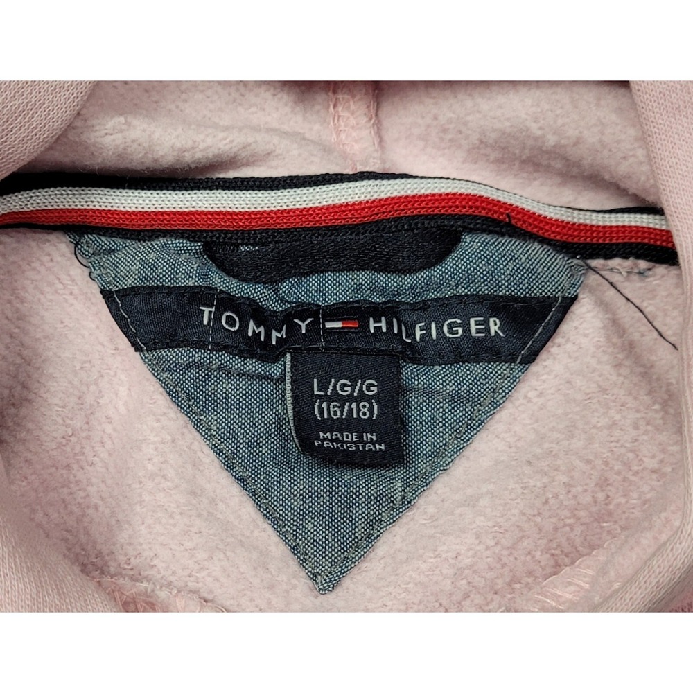 Women's Tommy Hilfiger Pink Pullover Long Sleeve Hoodie/Sweatshirt Size L 16/18 - Picture 5 of 9